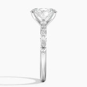 4carat engagement ring, custom - Rectangle engagement ring with real diamonds,