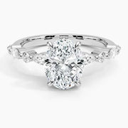 4carat engagement ring, custom - Rectangle engagement ring with real diamonds,