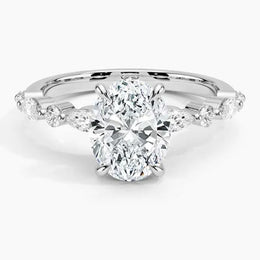 4carat engagement ring, custom - Rectangle engagement ring with real diamonds,