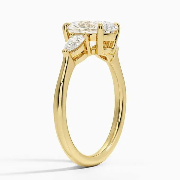 Delicate Moissanite Three-Stone Ring