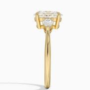 4.27 Ct  Three-Stone Ring Gold Diamond Engagement Diamond Ring