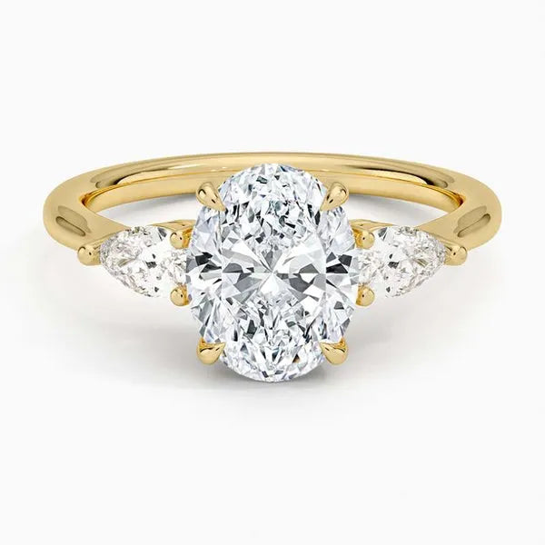 Delicate Moissanite Three-Stone Ring