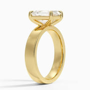 4 Carrat Gold Diamond Ring Rectangle engagement ring with real diamonds