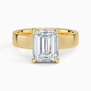 4 Carrat Gold Diamond Ring Rectangle engagement ring with real diamonds