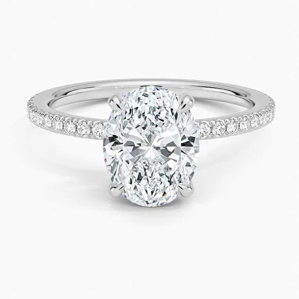 Delicate Moissanite Solitaire Engagement Ring