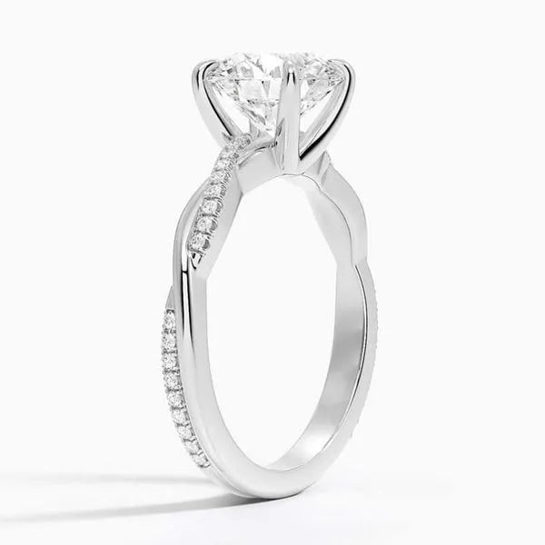 Delicate Moissanite Twisted Engagement Ring