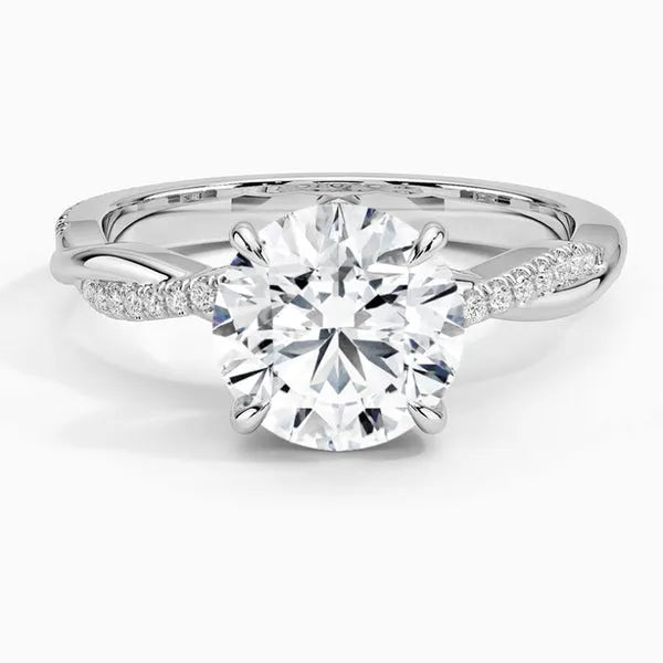 Delicate Moissanite Twisted Engagement Ring