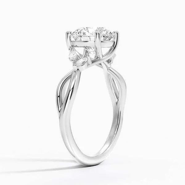 Elegant Moissanite Twisted Solitaire Engagement Ring
