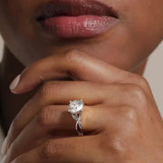  3.69 Ct Round gold Women marriage rings, Unique rose gold engagement rings 