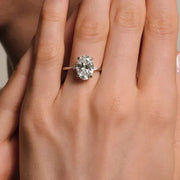 Rectangle engagement ring with real diamonds - Unique Gold Diamond Ring 