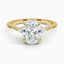 Rectangle engagement ring with real diamonds - Unique Gold Diamond Ring 