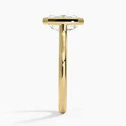 Vintage sapphire engagement ring in custom gold design - emerald Cut Diamond 