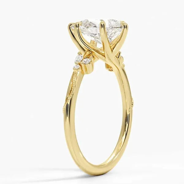 Classic Moissanite Solitaire Engagement Ring