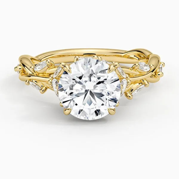 2.99 Ct Round Moissanite Twisted Engagement Ring
