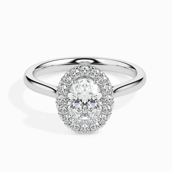 Classic Moissanite Hidden Halo Engagement Ring