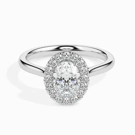 Classic Moissanite Hidden Halo Engagement Ring
