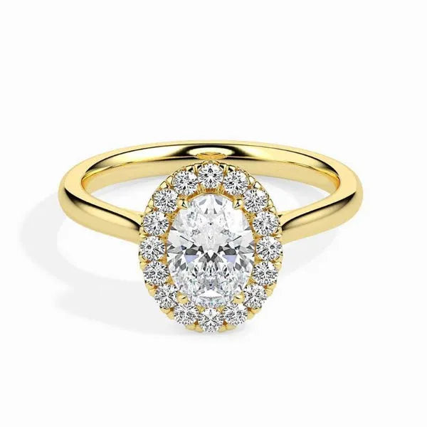 Classic Moissanite Hidden Halo Engagement Ring