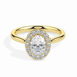 Classic Moissanite Hidden Halo Engagement Ring