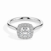 Unique Cushion shaped engagement ring in white gold setting - Diamond Ring 