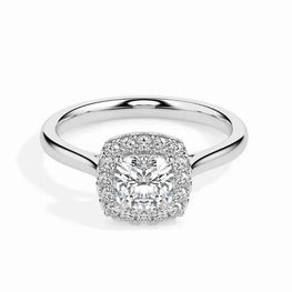 Classic Moissanite Hidden Halo Engagement Ring