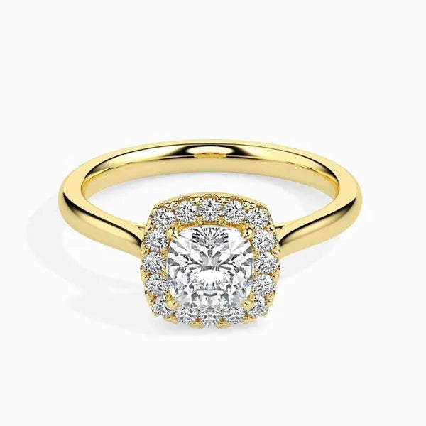 Classic Moissanite Hidden Halo Engagement Ring