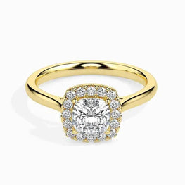 Classic Moissanite Hidden Halo Engagement Ring