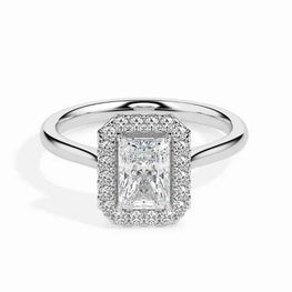 Classic Moissanite Hidden Halo Engagement Ring