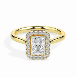 Classic Moissanite Hidden Halo Engagement Ring