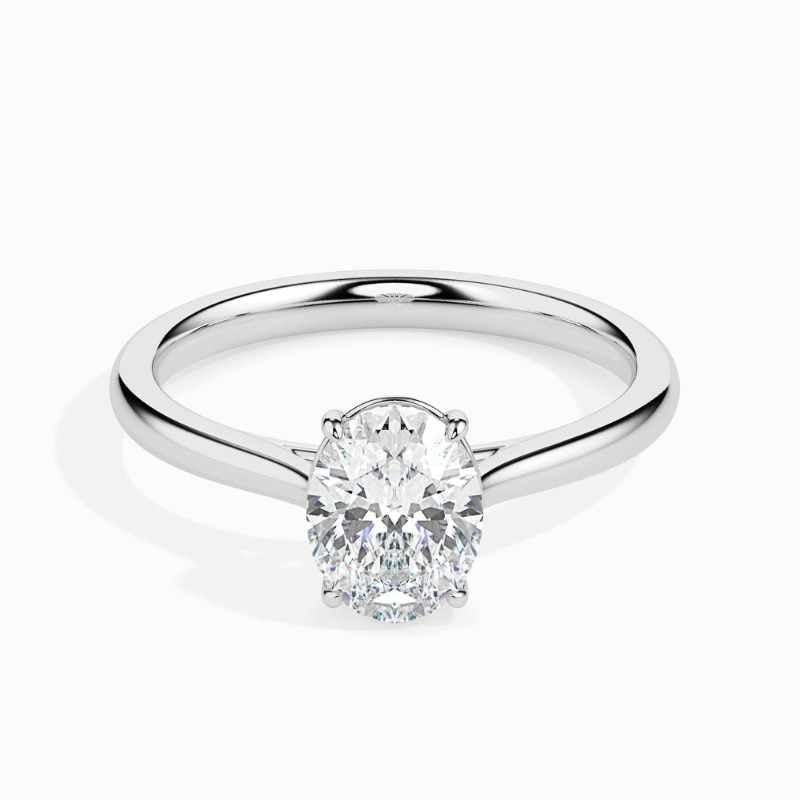 Elegant Oval Moissanite Classic Solitaire Ring