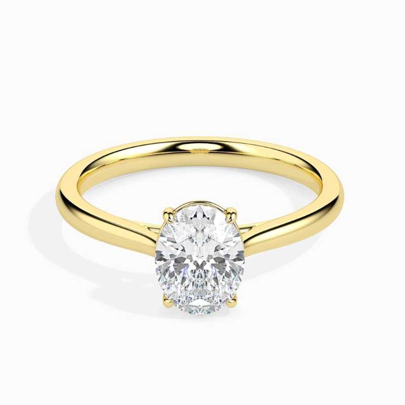 Elegant Oval Moissanite Classic Solitaire Ring
