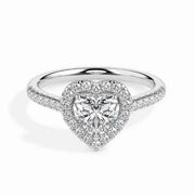 Heart cut engagement ring with lab grown diamond in rose gold - Engagement Rings 