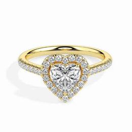 Heart cut engagement ring with lab grown diamond in rose gold - Engagement Rings 