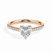 Vintage sapphire engagement ring in custom gold design - Heart Diamond Ring 