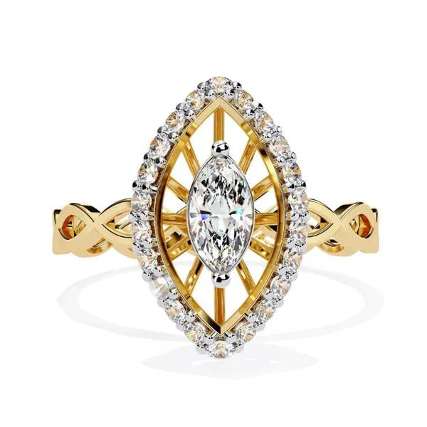 Elegant Moissanite Twisted Ring