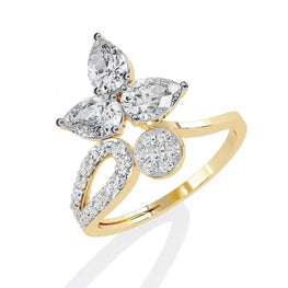 Elegant Moissanite Floral Anniversary Ring