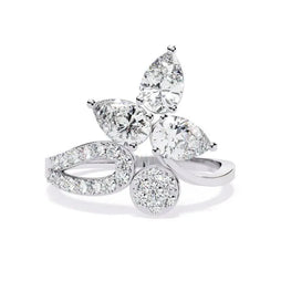 Elegant Moissanite Floral Anniversary Ring