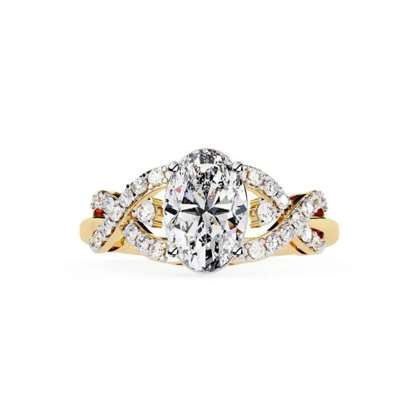 Twisted Moissanite Ring for Couples