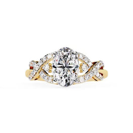 Twisted Moissanite Ring for Couples