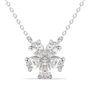 3.64 Ct Long gold necklace with layered chain design.