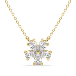 3.64 Ct Long gold necklace with layered chain design.