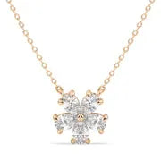 3.64 Ct Long gold necklace with layered chain design.