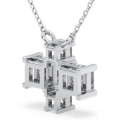 4.87 Ct Gold compass necklace pendant with engraved compass design.