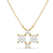 4.87 Ct Gold compass necklace pendant with engraved compass design.