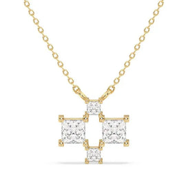 4.87 Ct Gold compass necklace pendant with engraved compass design.