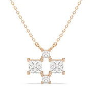 4.87 Ct Gold compass necklace pendant with engraved compass design.