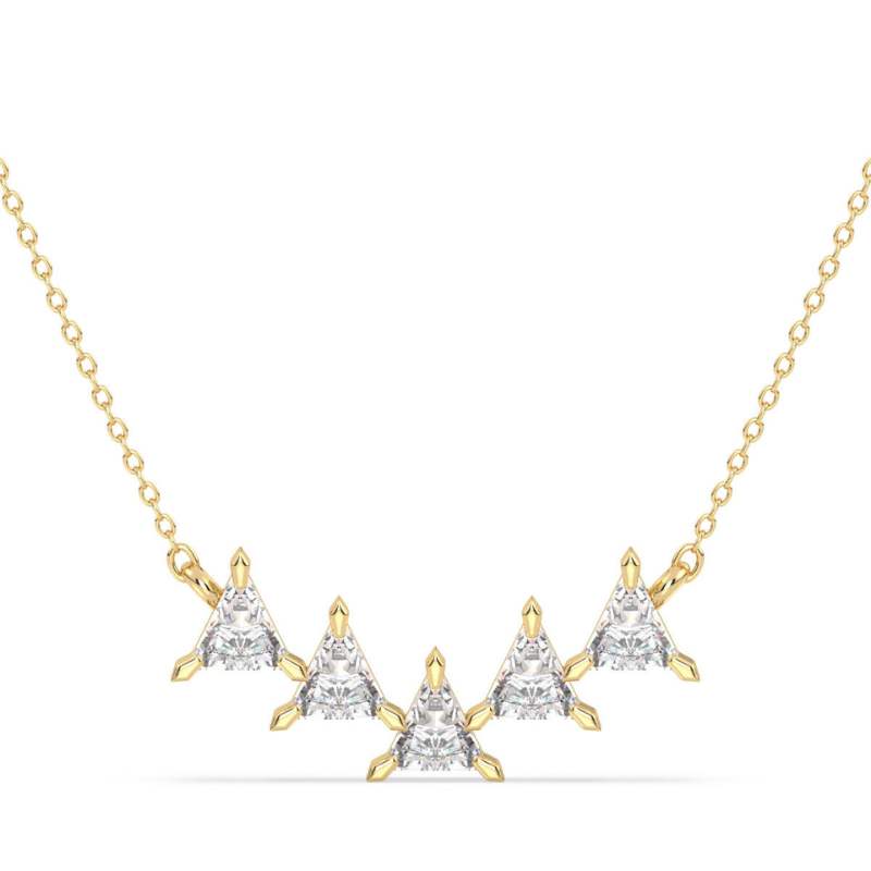 Trillion-Cut Moissanite Diamond Bar Necklace.