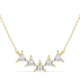 Trillion-Cut Moissanite Diamond Bar Necklace.