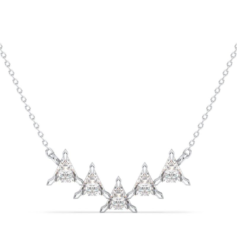 Trillion-Cut Moissanite Diamond Bar Necklace.