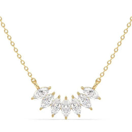 2.93 Ct Long gold necklace with layered chain design.
