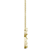 0.48 Ct 24k gold cross necklace with polished finish.